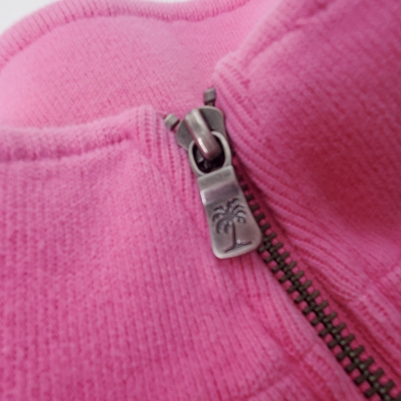 TOMMY BAHAMA 1/4 Zip Knit Pullover Pink Cotton Blend Sweatshirt Sz M - Picture 5 of 7